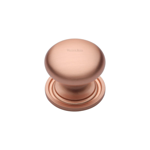 Victorian Round Cabinet Knob with Base by M Marcus - Heritage Brass