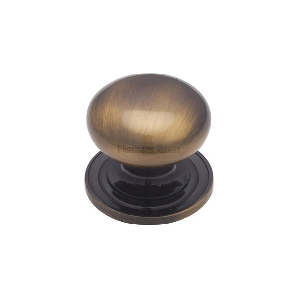 Victorian Round Cabinet Knob with Base by M Marcus - Heritage Brass