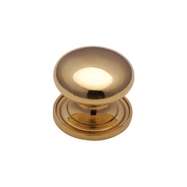 Victorian Round Cabinet Knob with Base by M Marcus - Heritage Brass