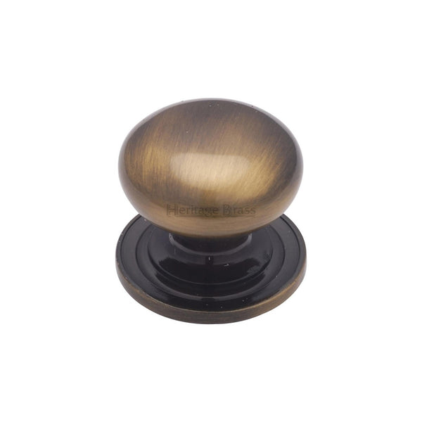 Victorian Round Cabinet Knob with Base by M Marcus - Heritage Brass