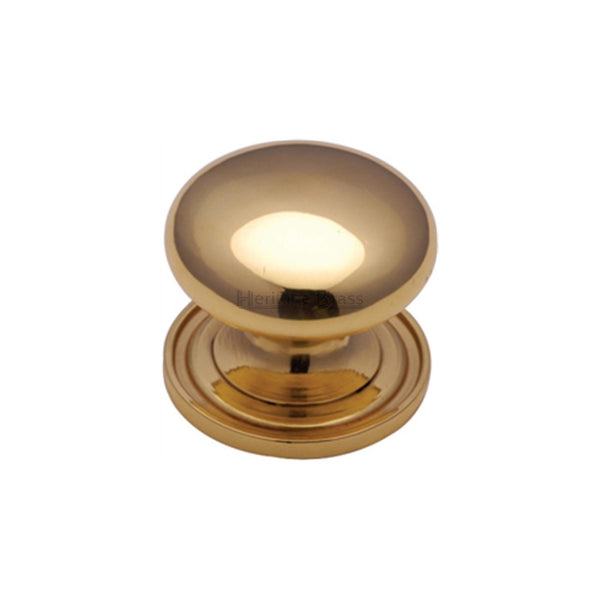 Victorian Round Cabinet Knob with Base by M Marcus - Heritage Brass