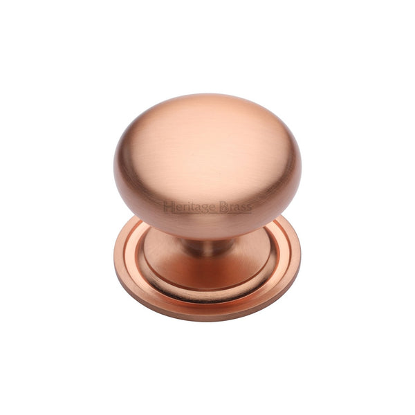 Victorian Round Cabinet Knob with Base by M Marcus - Heritage Brass