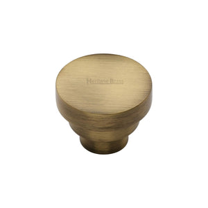 Round Stepped Cabinet Knob by M Marcus - Heritage Brass