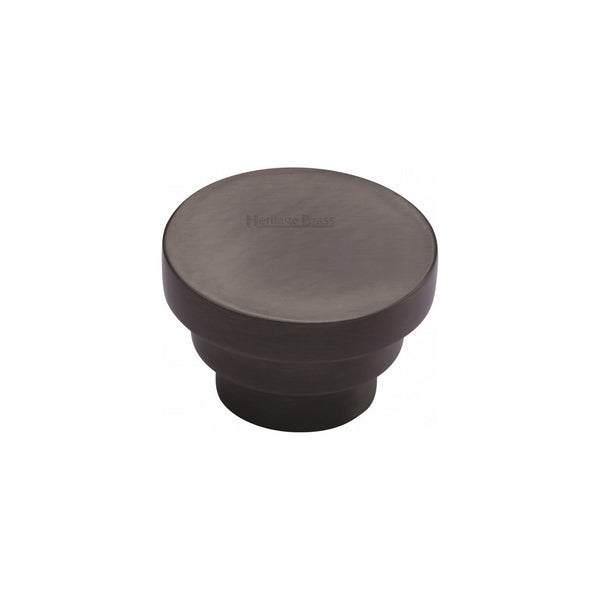 Round Stepped Cabinet Knob by M Marcus - Heritage Brass