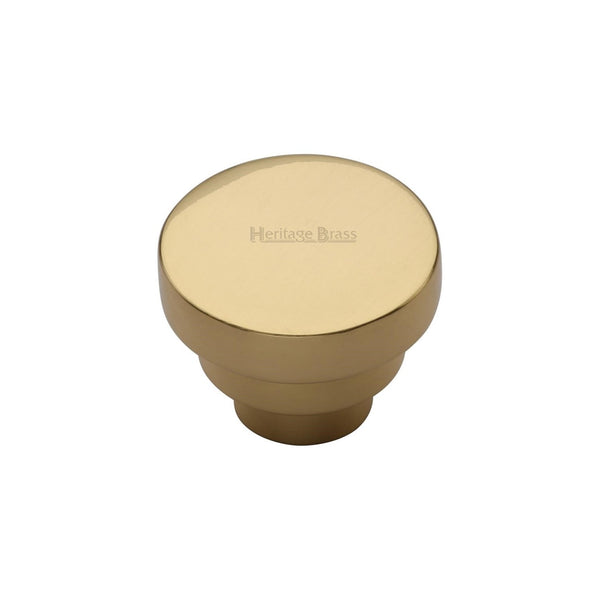 Round Stepped Cabinet Knob by M Marcus - Heritage Brass
