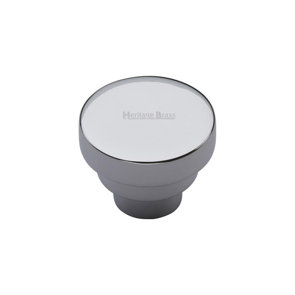 Round Stepped Cabinet Knob by M Marcus - Heritage Brass
