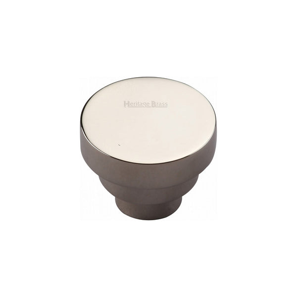 Round Stepped Cabinet Knob by M Marcus - Heritage Brass