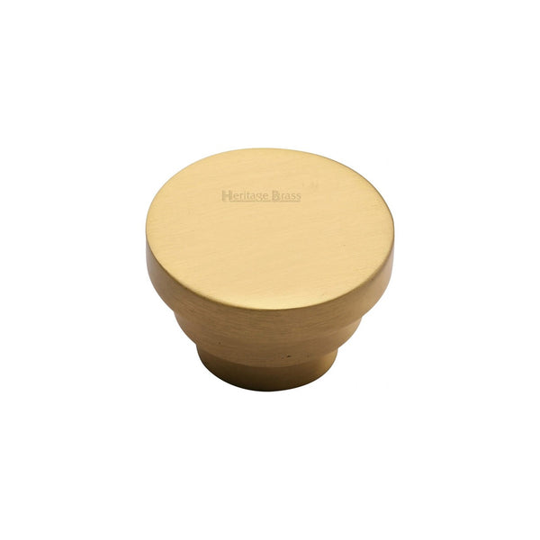 Round Stepped Cabinet Knob by M Marcus - Heritage Brass