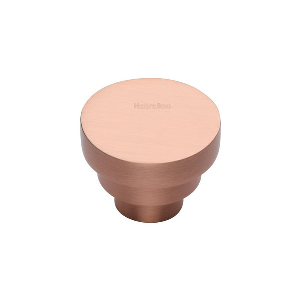 Round Stepped Cabinet Knob by M Marcus - Heritage Brass