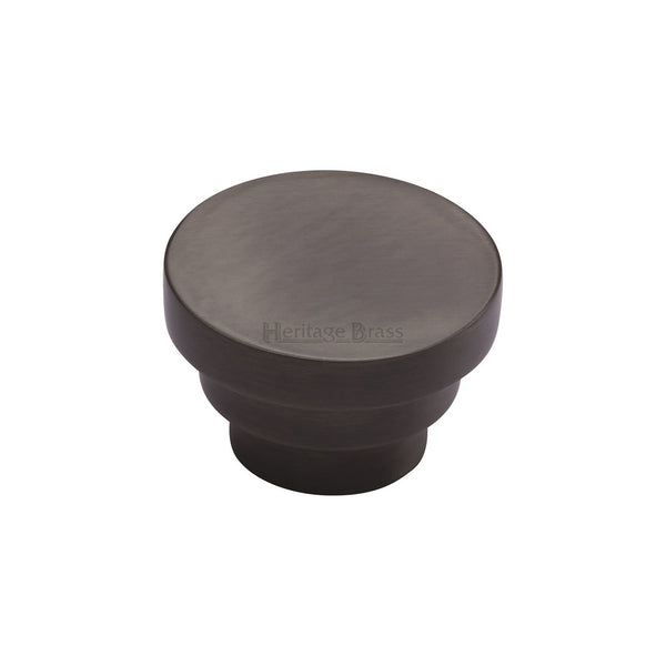 Round Stepped Cabinet Knob by M Marcus - Heritage Brass