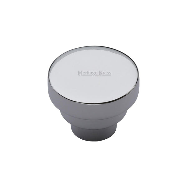 Round Stepped Cabinet Knob by M Marcus - Heritage Brass
