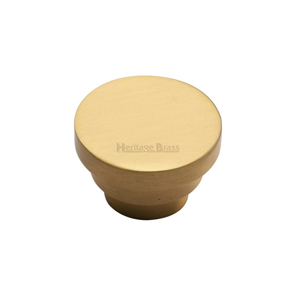 Round Stepped Cabinet Knob by M Marcus - Heritage Brass
