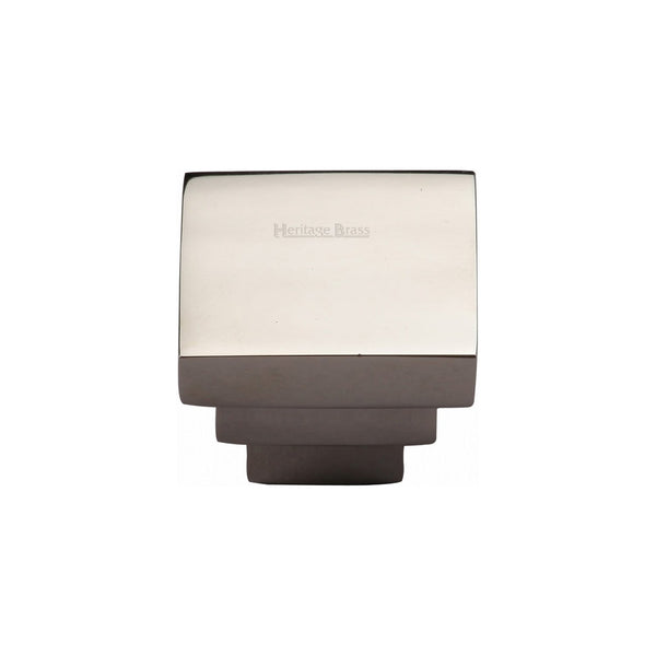 Square Stepped Cabinet Knob by M Marcus - Heritage Brass