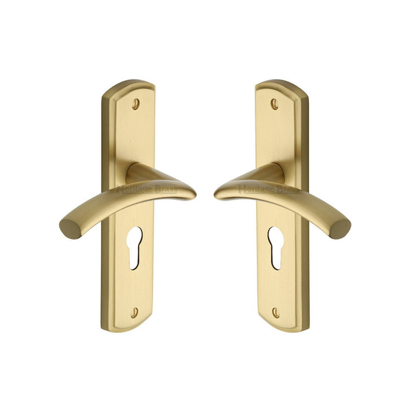 Centaur Door Handle on Plate by M Marcus - Heritage Brass
