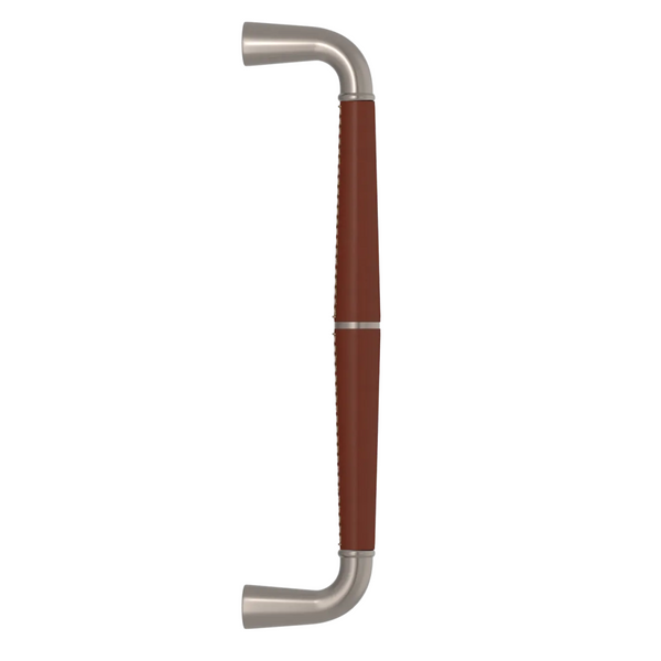 Combination Leather Goose Neck Tube Split Door Pull (Stitch In) - 247mm CTC