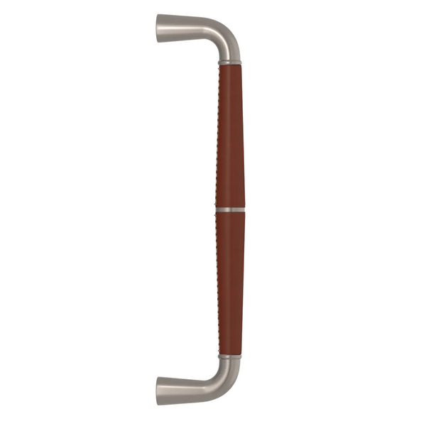 Turnstyle Design, Combination Leather Goose Neck Tube Split Door Pull (Stitch In) - 247mm CTC, Door Pull Handles, Door Pull Handles