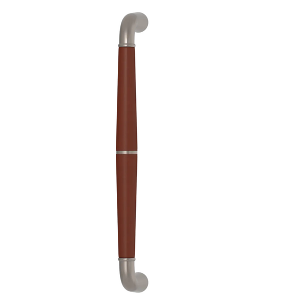 Combination Leather Goose Neck Tube Split Door Pull (Stitch In) - 247mm CTC