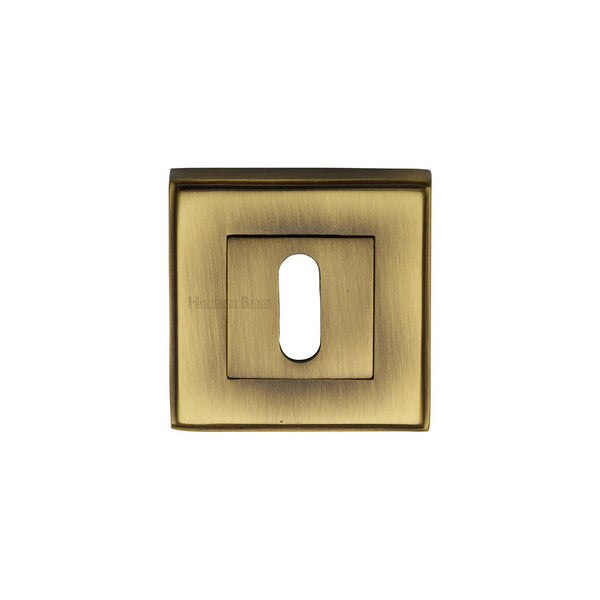 Standard Key Escutcheon Square - DEC7000 - Antique Brass