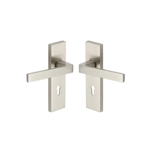Delta Door Handle on Plate by M Marcus - Heritage Brass