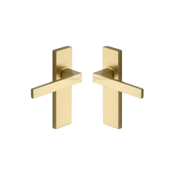 Delta Door Handle on Plate by M Marcus - Heritage Brass