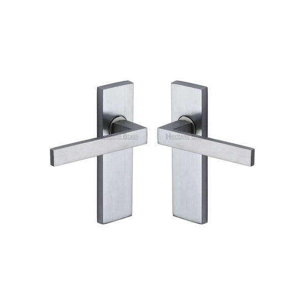 Delta Door Handle on Plate by M Marcus - Heritage Brass