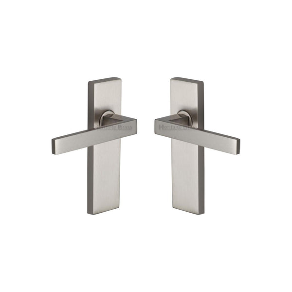 Delta Door Handle on Plate by M Marcus - Heritage Brass