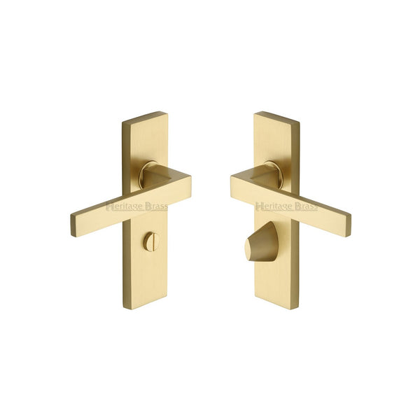 Delta Door Handle on Plate by M Marcus - Heritage Brass