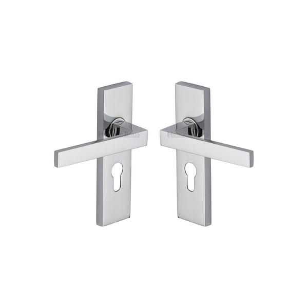 Delta Door Handle on Plate by M Marcus - Heritage Brass