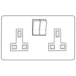 Victorian Elite Range Antique Brass Switches & Sockets, R91 - Double Socket (13 Amp) by Heritage Brass By M-Marcus