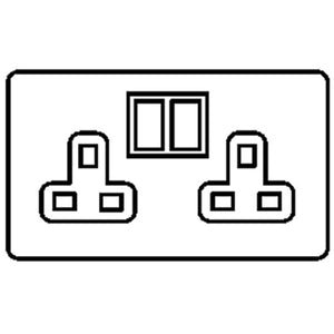 Bauhaus Range Satin Nickel Switches & Sockets, BH5 - Double Socket (13 Amp) by Heritage Brass By M-Marcus