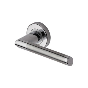 Ellipse Door Handle on Round Rose by M Marcus - Heritage Brass