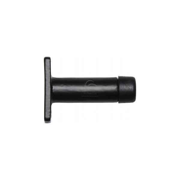 Black Iron Wall Projection Door Stop by M Marcus - Heritage Brass