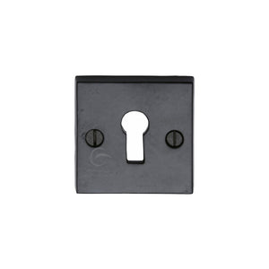 Standard Key Escutcheon Square Black Iron - Matt Black