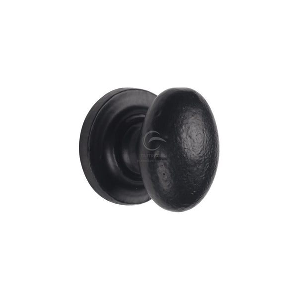 Matt Black Iron Oval Cabinet Knob by M Marcus - Heritage Brass