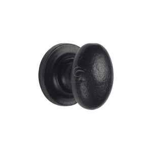 Matt Black Iron Cabinet Oval Knob by M Marcus - Heritage Brass