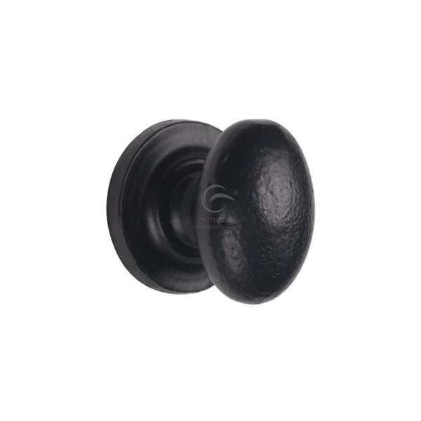 Matt Black Iron Cabinet Oval Knob by M Marcus - Heritage Brass