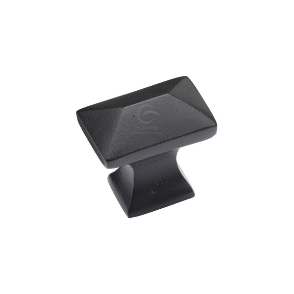 Matt Black Iron Pyramid Cabinet Knob by M Marcus - Heritage Brass