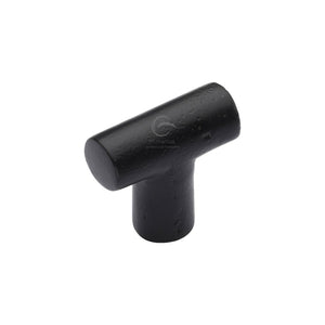 Matt Black Iron T Shaped Cabinet Knob by M Marcus - Heritage Brass