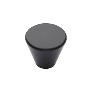 Matt Black Iron Round Cone Cabinet Knob by M Marcus - Heritage Brass