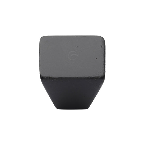 Matt Black Iron Square Cone Cabinet Knob by M Marcus - Heritage Brass