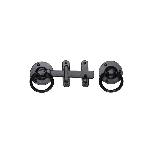 Black Iron Ring Handle Gate Latch by M Marcus - Heritage Brass