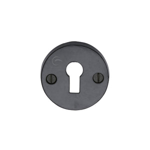 Standard Key Escutcheon Round Black Iron - Matt Black