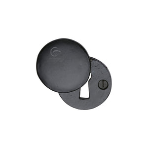 Standard Key Escutcheon Round Covered Black Iron - Matt Black