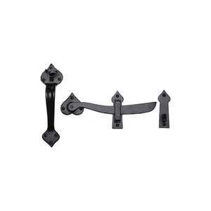 Black Iron Curved Gate Latch by M Marcus - Heritage Brass