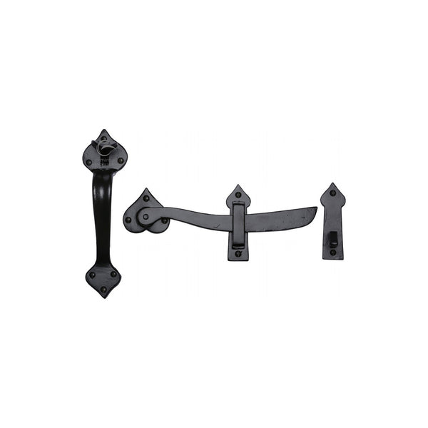 Black Iron Curved Gate Latch by M Marcus - Heritage Brass
