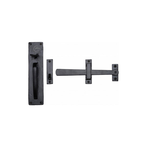 Black Iron Straight Gate Latch by M Marcus - Heritage Brass