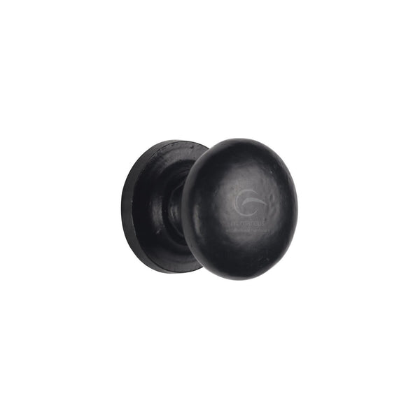 Matt Black Iron Round Cabinet Knob by M Marcus - Heritage Brass