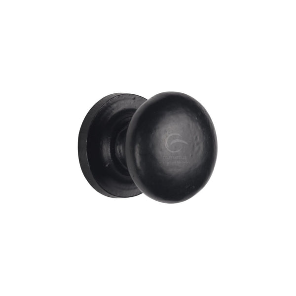 Matt Black Iron Round Cabinet Knob by M Marcus - Heritage Brass