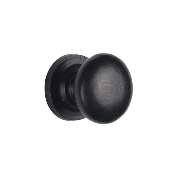 Matt Black Iron Round Cabinet Knob by M Marcus - Heritage Brass