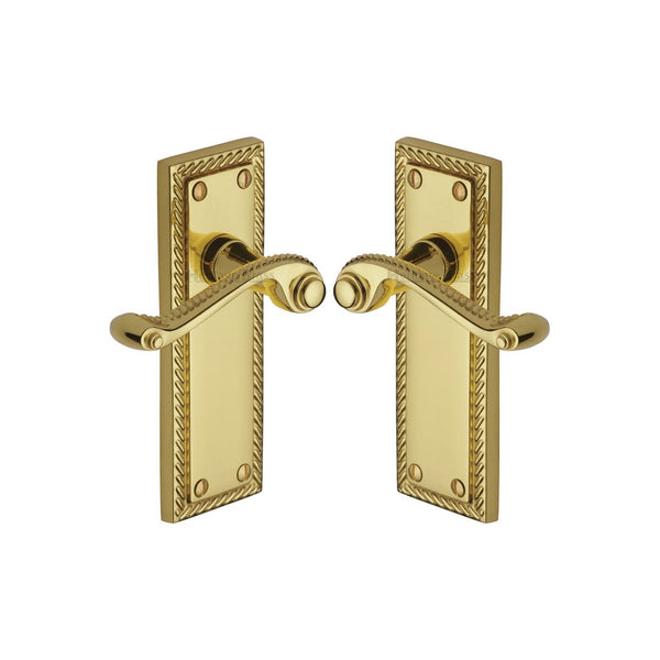 Georgian Door Handle on Plate by M Marcus - Heritage Brass